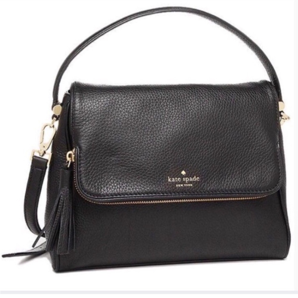 Kate Spade New York Black Pebbled Leather Chester Street Miri bag purse - Picture 9 of 10